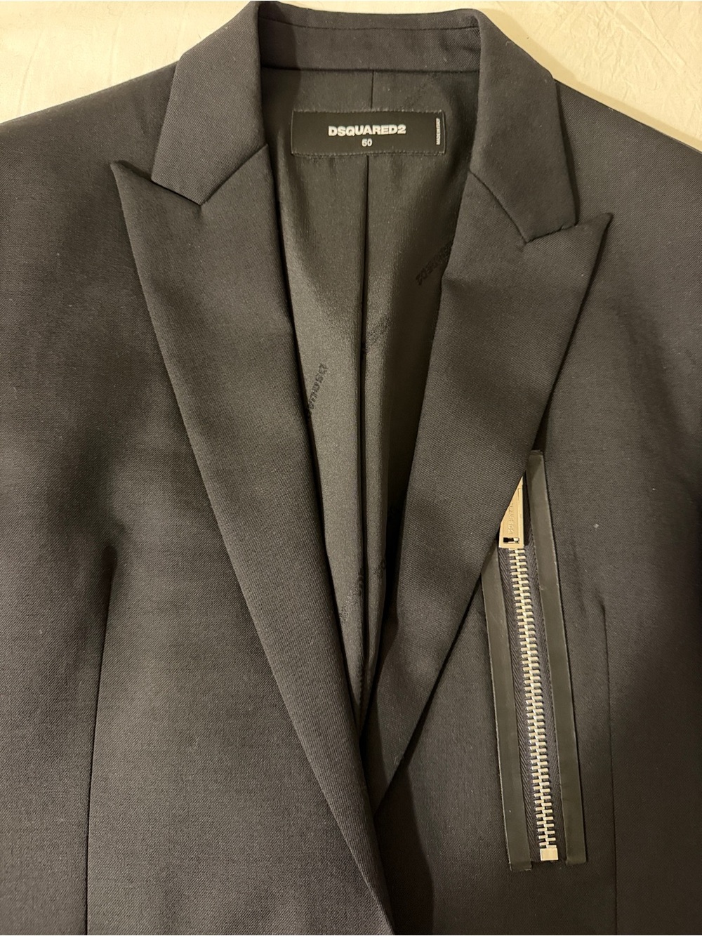 DSQUARED2 Black Men's Blazer with Silver Zip Accent